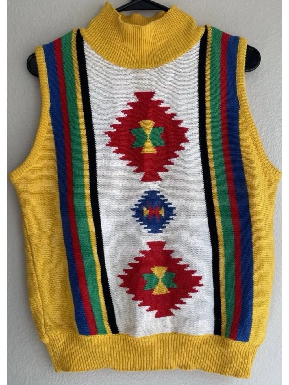 vintage genoa brenda lim Aztec Tribal cardigan vest Women’s Sz M